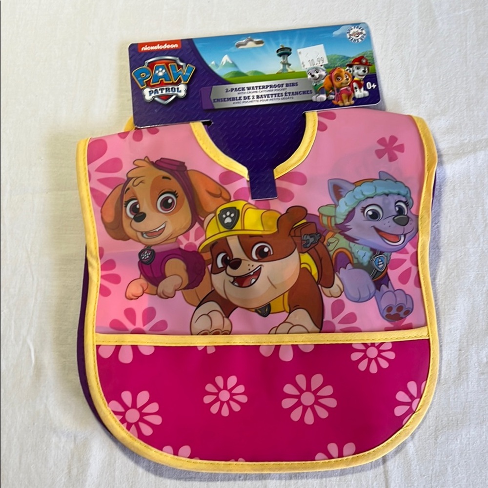 NWT Paw Patrol 2 pack Bibs for Mealtime Fun